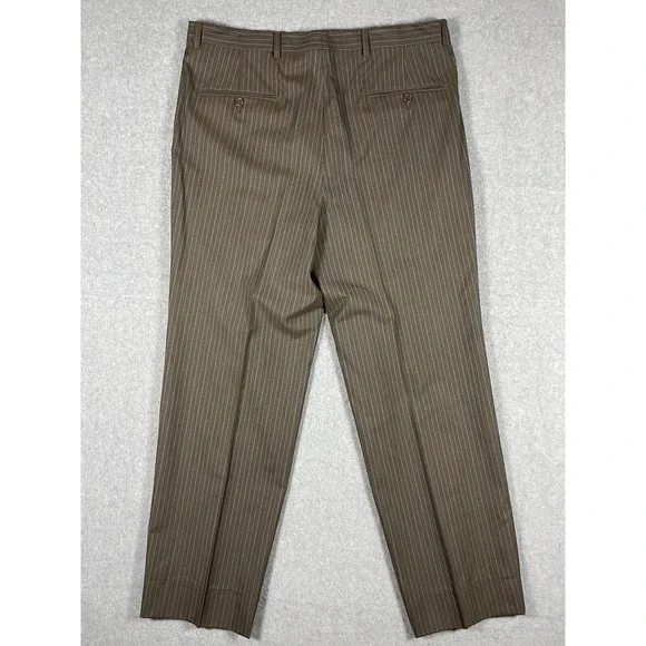 Burberry London 100% Wool Brown Striped Men's Blazer Sport Jacket 40R + Pants - Picture 12 of 14